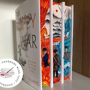 Poppy War Trilogy Custom Fore-Edge Set. Books 1-3: The Poppy War, The Dragon Republic &The Burning God. Unique Booklover Gift