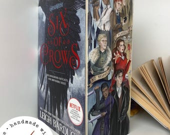 Fore-Edge Hand Painted Set Six Of Crows Duology. Exclusive Booklover Gift For A Grishaverse Fan! No Mourners, No Funerals