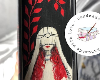 Custom From Blood And Ash Handmade Fore-Edge Painting. Penellaphe Mierel Balfour DaNeer On The Edge. Fantasy Booklover Gift
