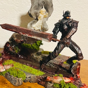 Gifts for Him Anime Figurine Custom Berserk Guts Figure Diorama Schierke Gifts for Fathers Day Anime Lover Gifts Manga Berserker Handmade
