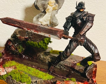 Gifts for Him Anime Figurine Custom Berserk Guts Figure Diorama Schierke Gifts for Fathers Day Anime Lover Gifts Manga Berserker Handmade
