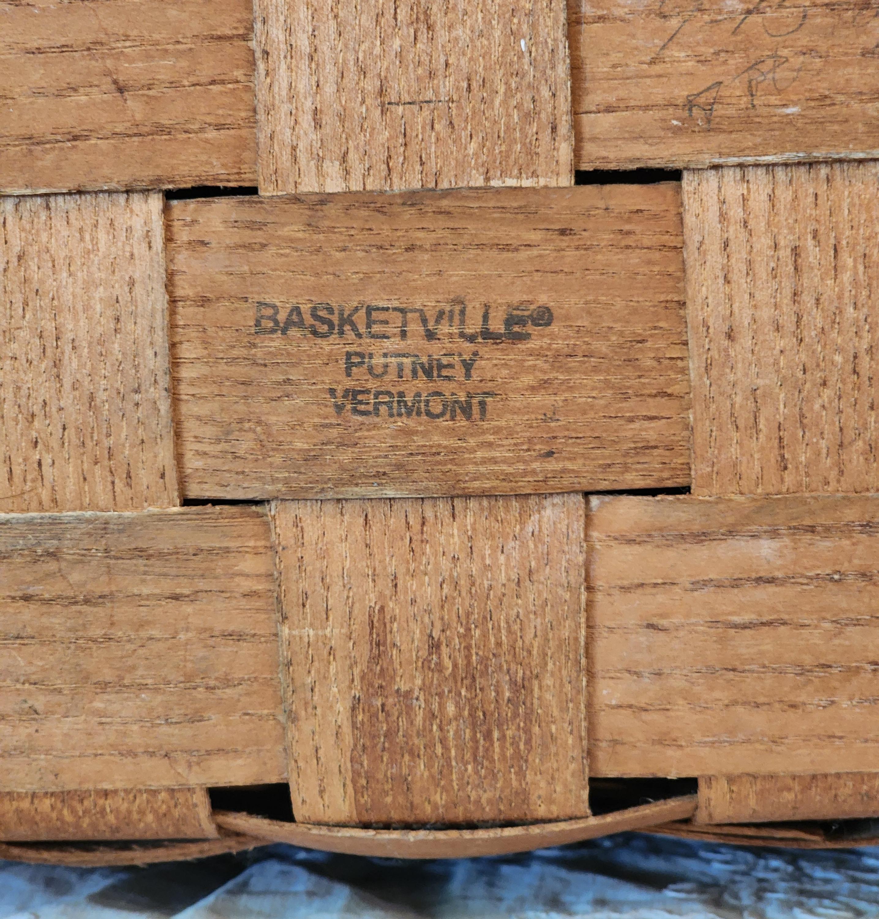 Vintage Basketville Handmade Wood Picnic Basket, Made in Vermont