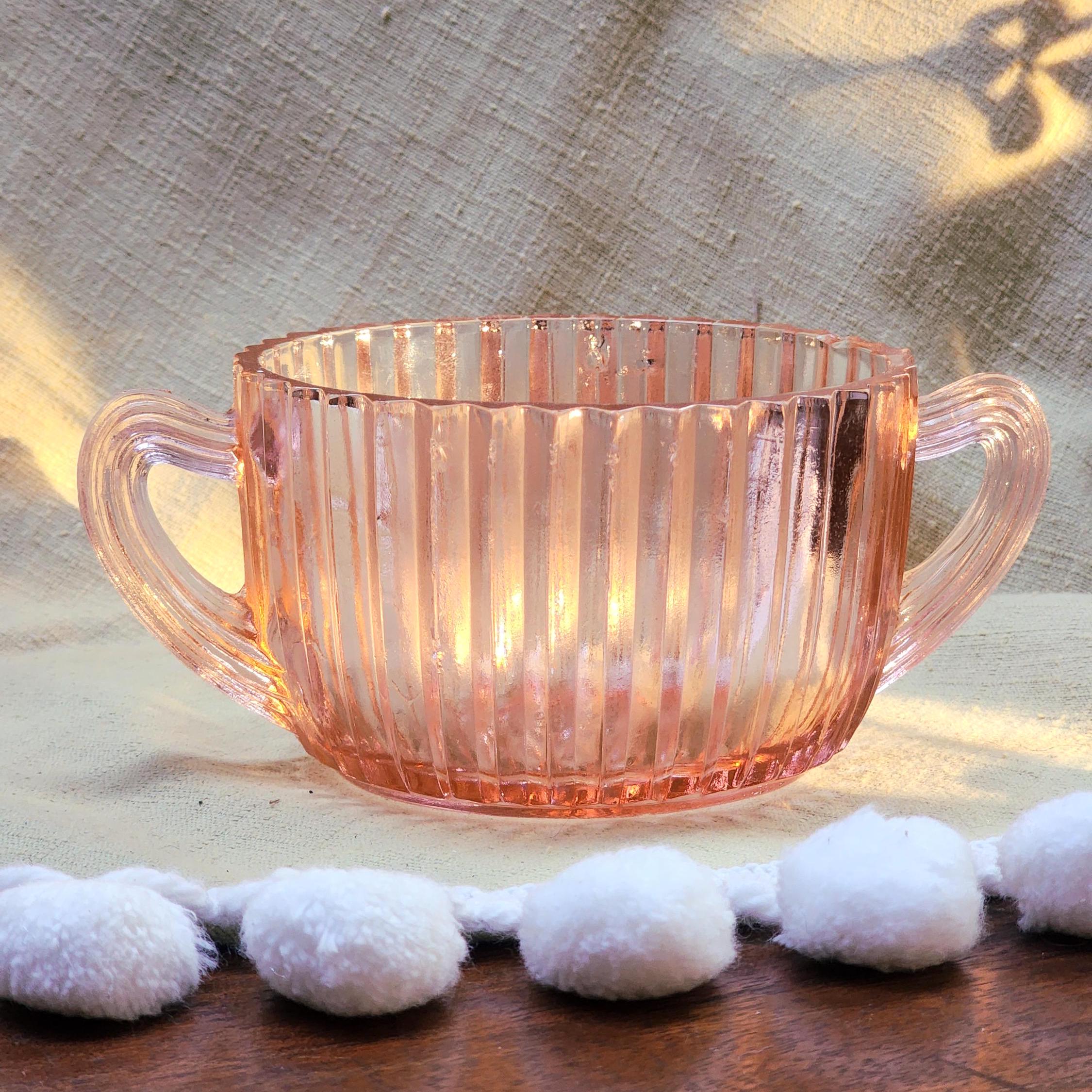 Vintage pink glass bowl with handles - Etsy 日本