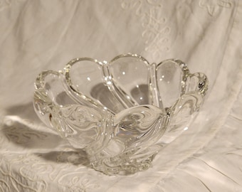 Vintage Mikasa Peppermint Swirl Crystal Bowl: Heavyweight - Made in Germany