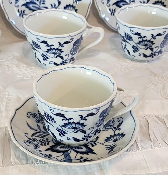 Vintage Blue Danube Porcelain Tea Cup and Saucer Set - Made in