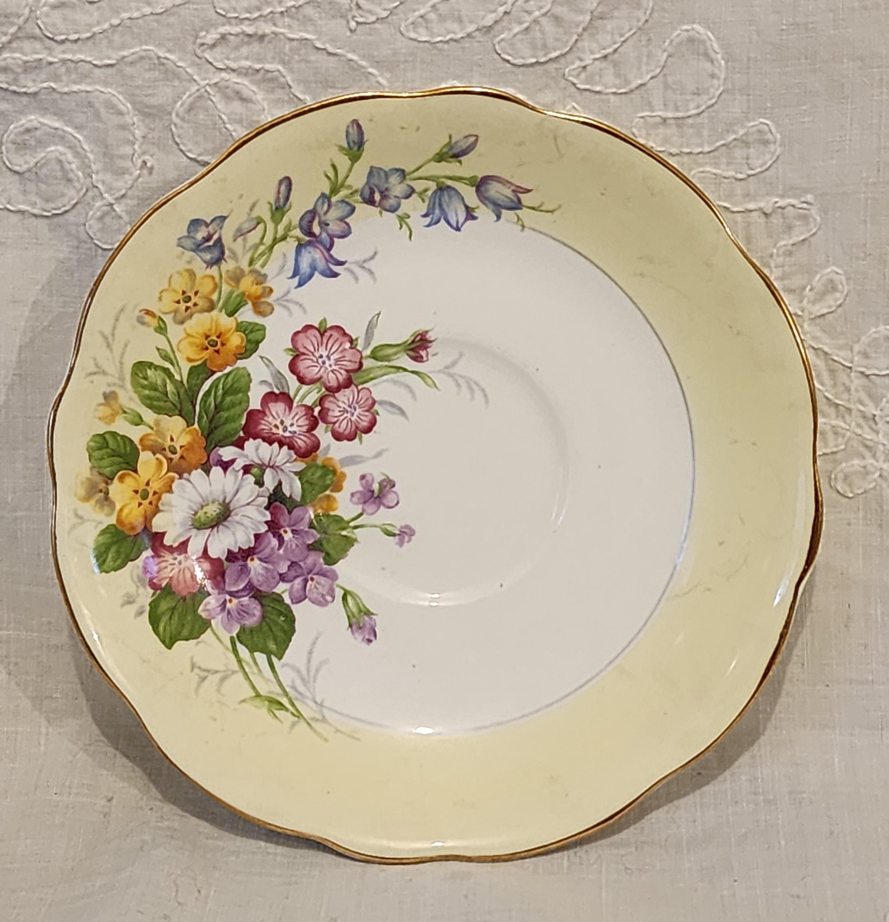 Vintage EB Foley Bone China Teacup and Saucer: Midcentury Wildflower ...