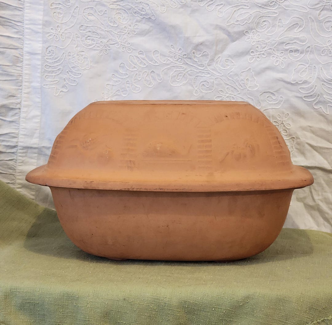 Vintage Schlemmer Topf Terra Cotta Roasting Pan With Lid, 860-35, XL ...