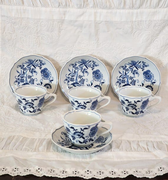 Vintage Blue Danube Porcelain Tea Cup and Saucer Set - Made in