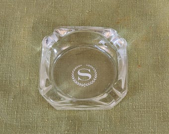 Vintage Sheraton Hotel Ashtray, Square Glass Ashtray, 1960s - 1970s