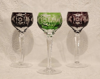 Copas de vino vintage de cristal Nachtmann Traube, recortadas