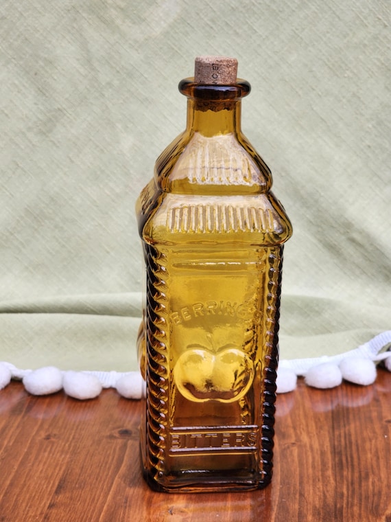 Vintage Wheaton Amber Glass Bottle: Phil Berrings Apple Bitters