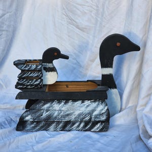 Handgefertigtes Pflanzgefäß-Set aus Holz für Erwachsene und Küken, Innen- oder Außenbereich, handbemalt, Made in Maine