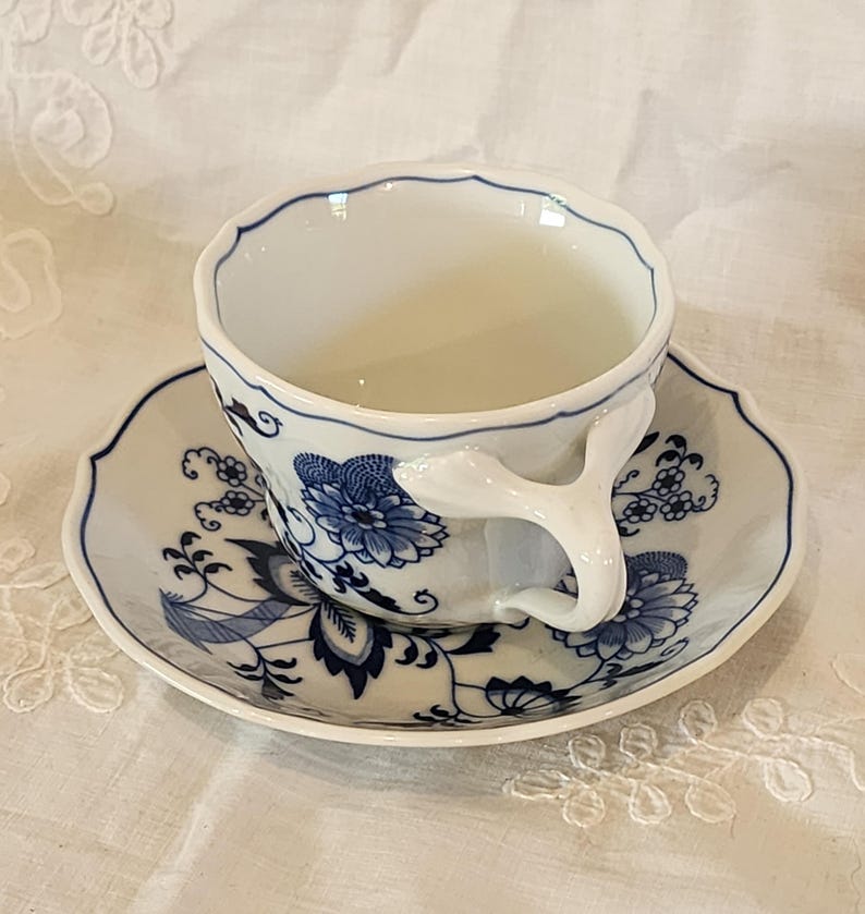 Vintage Blue Danube Porcelain Tea Cup and Saucer - Made in Japan - Etsy