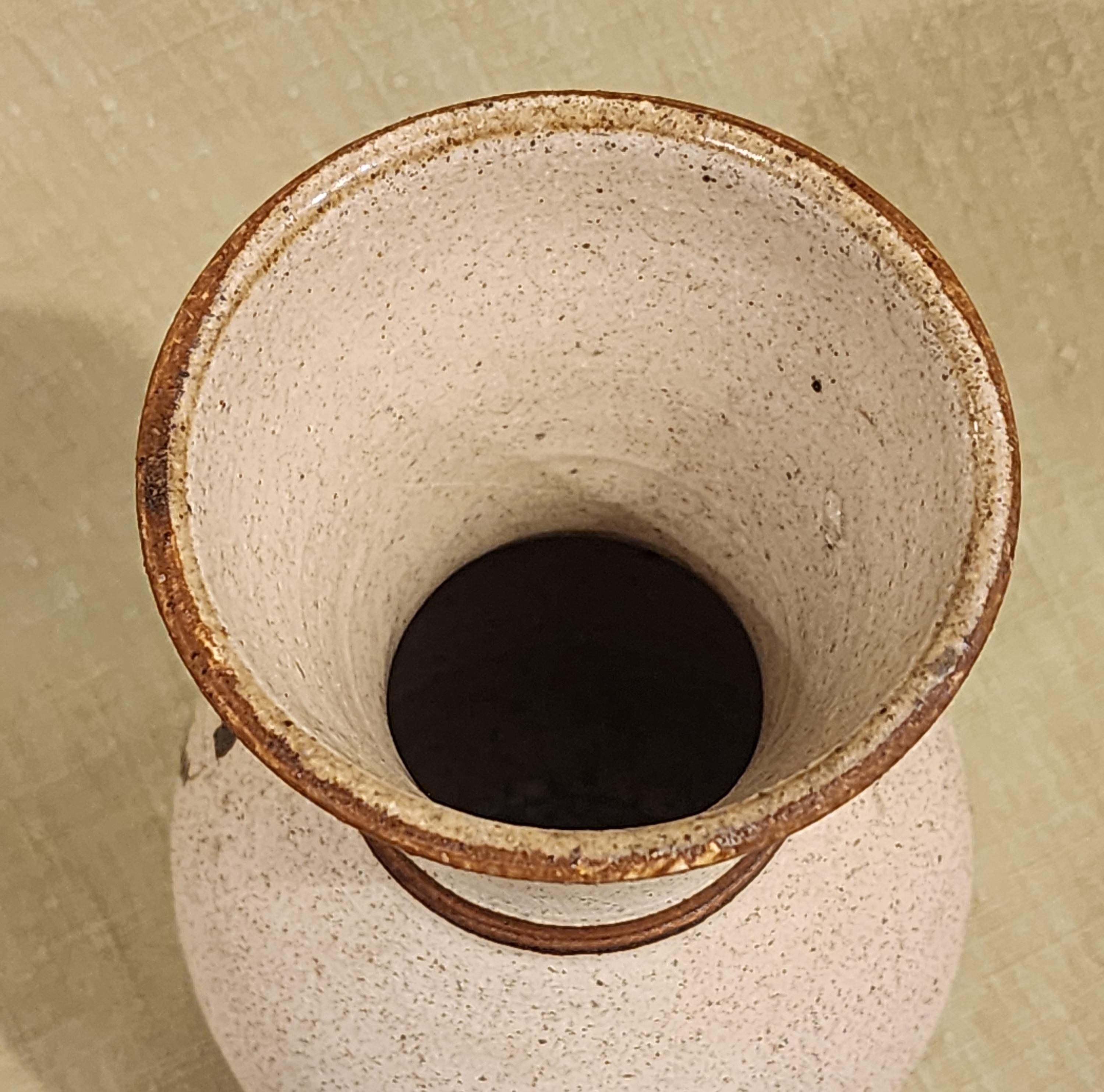 ヴィンテージ メキシコ トナラ陶器 花瓶：手描きの青い鳥、花、蝶