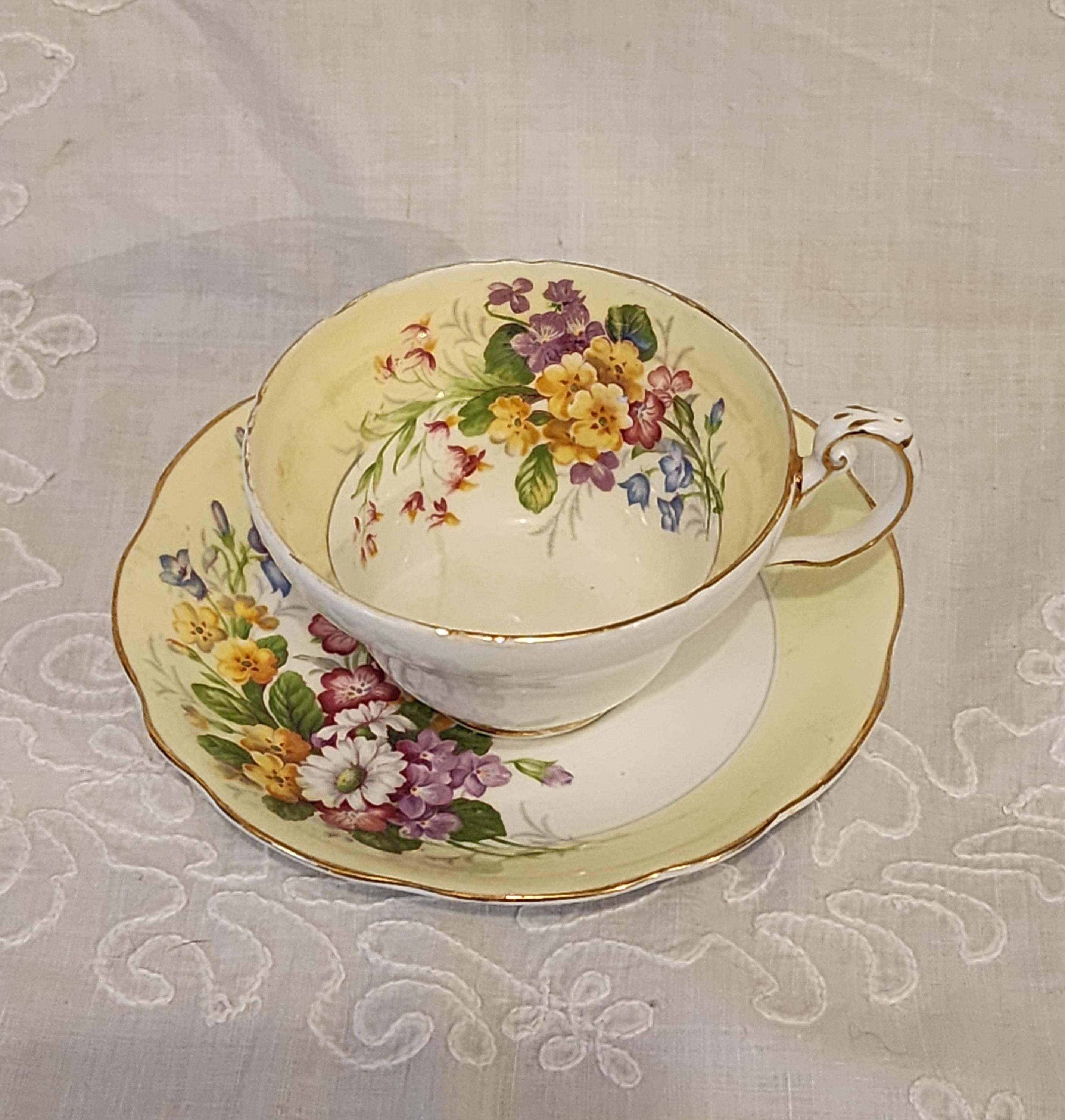 Vintage EB Foley Bone China Teacup and Saucer: Midcentury Wildflower ...