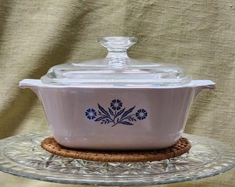 SEHR SELTENE 1960-1961 Blaue Kornblume Corning Ware P-1 1/2-B, 1,5 Quart Auflaufform mit Originaldeckel PYREX A 7C Ausgezeichneter Zustand
