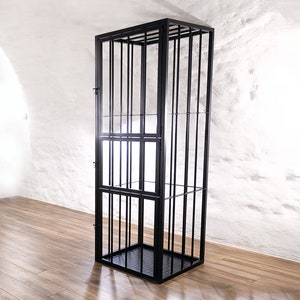 TALL CAGE to train your partner for bondage and fetish games. Bondage cage for mature play. Dungeon furniture, adult furniture.