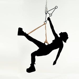 SUSPENSION BAR voor shibari-tuigage en bondage-boeien. Cadeau voor haar met hand- en enkelboeien om op te hangen met touwen. Fetisjmeubels