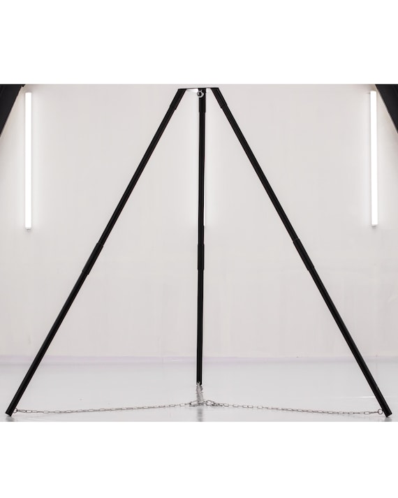 Tripod Suspension Frame, Black Steel Freestanding Shibari Rigging Stand