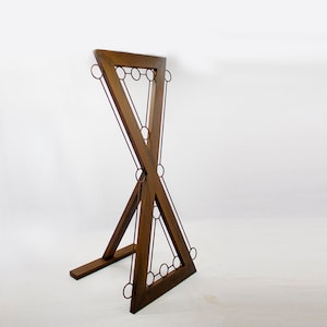 METAL BONDAGE CROSS for mature impact play. With hand and ankle cuffs heavy duty adult toy for bondage restraints. Kinky furniture