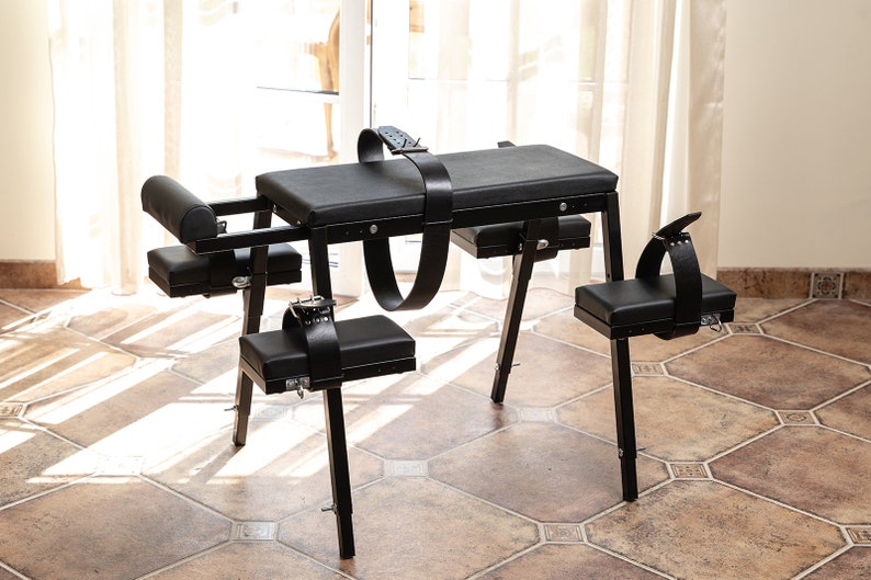 PADDED BDSM BENCH With Bondage Restraints. Bdsm Bed, Dungeon Chair for