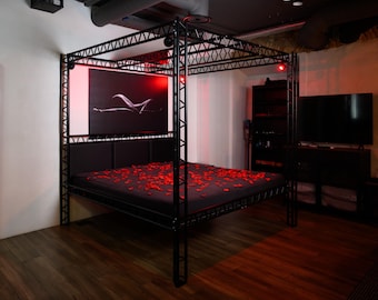 Enigma Industrial Steel Bettrahmen, Truss Design, Queen King Schlafzimmermöbel