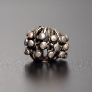 Silver Bead with Granulated Cluster Design