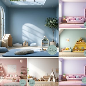 35 Playroom Volume 2 Mockups/Kids PNG Playroom Mockups/Boys Room Girls Room Wall Mockup Bundle/Blank Wall Mockups/Nursery Wall Mockup