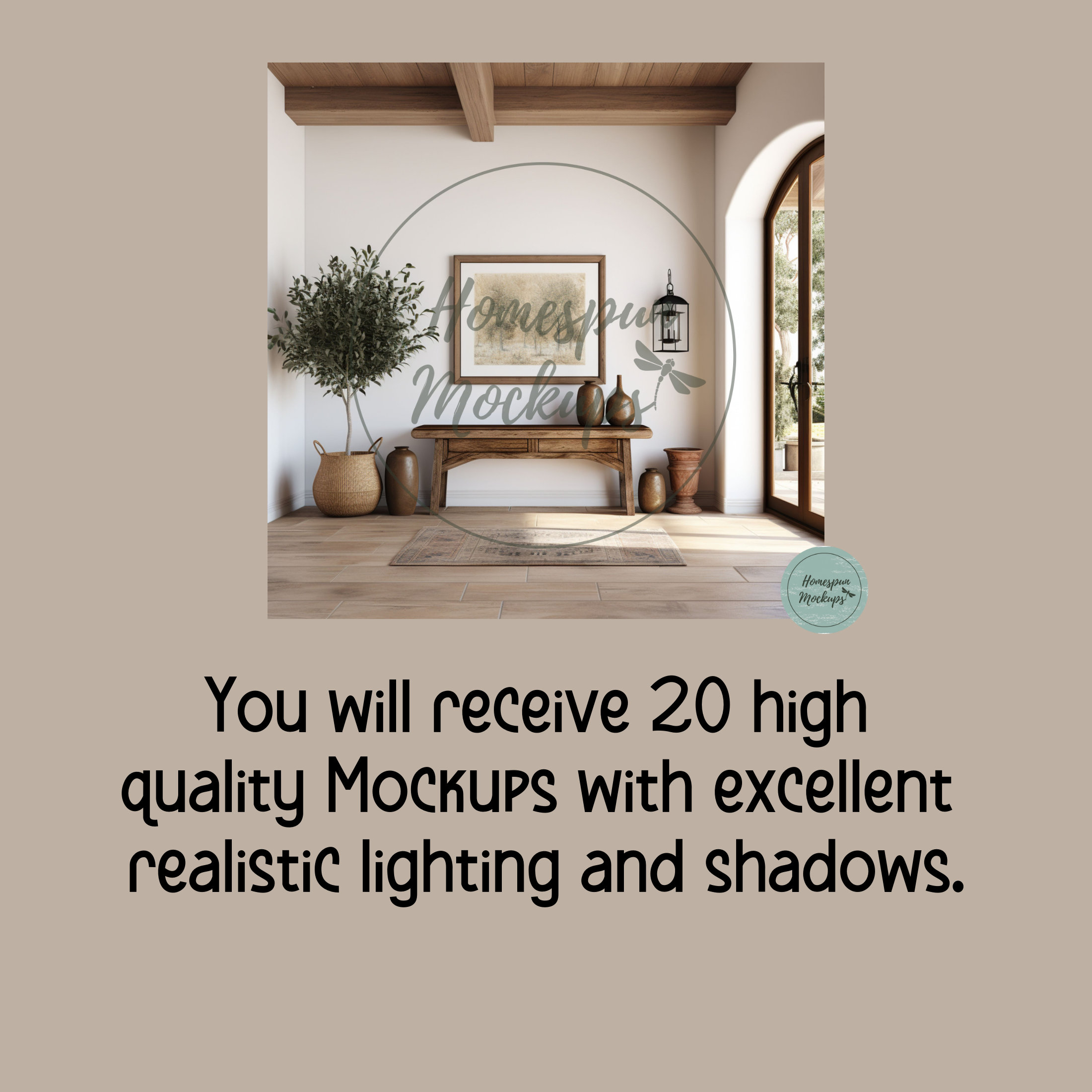 Canva Rustic Entryway Mockup Template/canva Drop and Drag Foyer Mockup ...