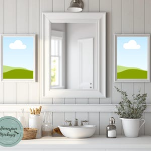 Bathroom Mockup/300 DPI PNG Mockup/Bathroom Countertop Background/Farmhouse Bathroom Mockup/Canva Editable Template Mockup