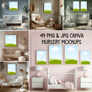 49 Nursery Mockups/PNG&#39;s and JPG&#39;s/Kids Room Mockups/Boys Room Girls Room Mockups/Nursery Wall Mockup/Baby Room Neutral Mockups