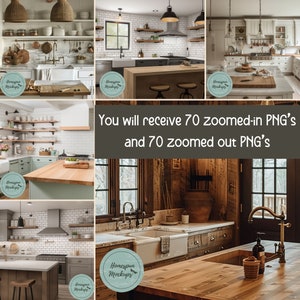 140 Kitchen Background Mockups/300 DPI PNG&#39;s and JPG&#39;s/Kitchen Countertop Backgrounds/Luxury Kitchen Mockups/Farmhouse Kitchen Mockups