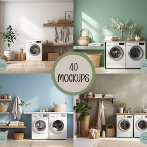 40 Laundry Room Mockups/300 DPI PNG&#39;s/Mud Room Mockups/Empty Wall Mockups For The Laundry Room/Home Mockups/House Mockups