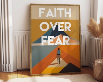 Faith Over Fear Digital Print Of Psalm 112:6 Art For Christian Nature Lover Poster Of Abstract Christian Art Painted Print For Believers