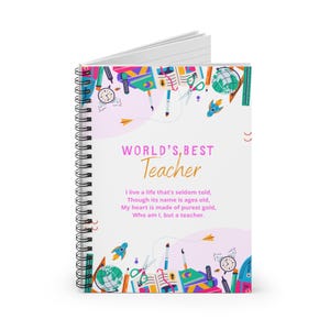 World's Best Teacher Spiral Notebook | Teacher Appreciation, School Supplies
