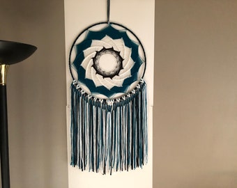 Verde azulado y negro, colgante de pared, Dreamcatcher, JAGS