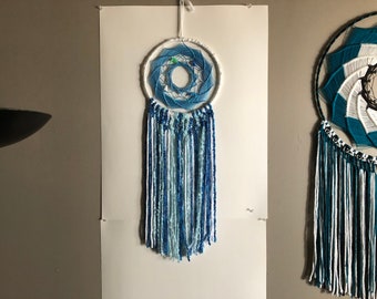 Océano, Delfines, Azul y Blanco, Colgante de pared, Arte de pared, Atrapasueños