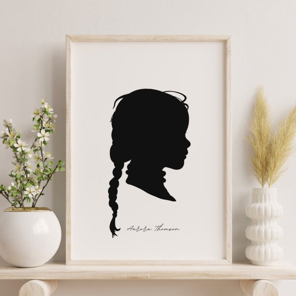 CUSTOM Silhouette, Gifts, Printable Silhouette Portrait, Personalized Kid / Children Silhouette, Adult / Couple / Family Silhouette