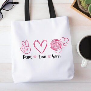 Yarn Tote Bag Crochet Gift for Crocheter Gift Bag for Knitting Bag for Yarn Lover Gift for Yarn Supplies Bag for Crochet Accessories