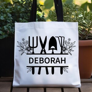 Customized Garden Tote Bag for Gardener Gift for Gardening Enthusiast Gift for Friend Gift Personalized Garden Bag Custom Garden Tote Bag