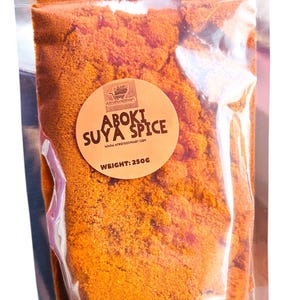 Especias auténticas Aboki Suya / Especias Yaji para asar a la parrilla / Sabor picante y a nuez / Carne de res suya / Ingredientes nigerianos para la Suya / Pollo suya