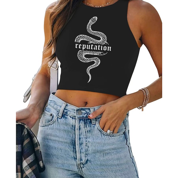 Reputation Swiftie Snake Cropped Tank Top Look What You Made Me Do