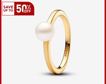 Treated Freshwater Cultured Pearl Ring, S925 Sterling Silver Ring, Rings for women, Gift for her, Girl Dangle Charm, Statement Rings