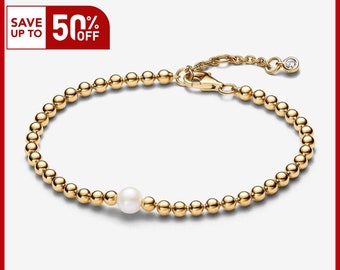 Pulsera de perlas y cuentas cultivadas de agua dulce tratadas, encanto para pulsera, encanto de plata de ley S925, regalo para ella, encanto colgante de niña