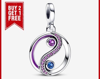 Fascino medaglione equilibrio Yin e Yang, fascino per il braccialetto della Collezione ME, fascino in argento sterling S925, regalo per lei, fascino pendente ragazza