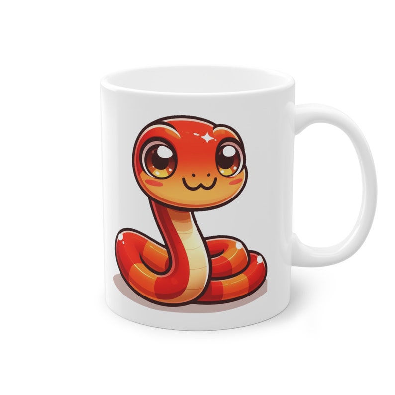 Cute Red Corn Snake Mug Friendly Lovable Serpent Kitchenware Reptile