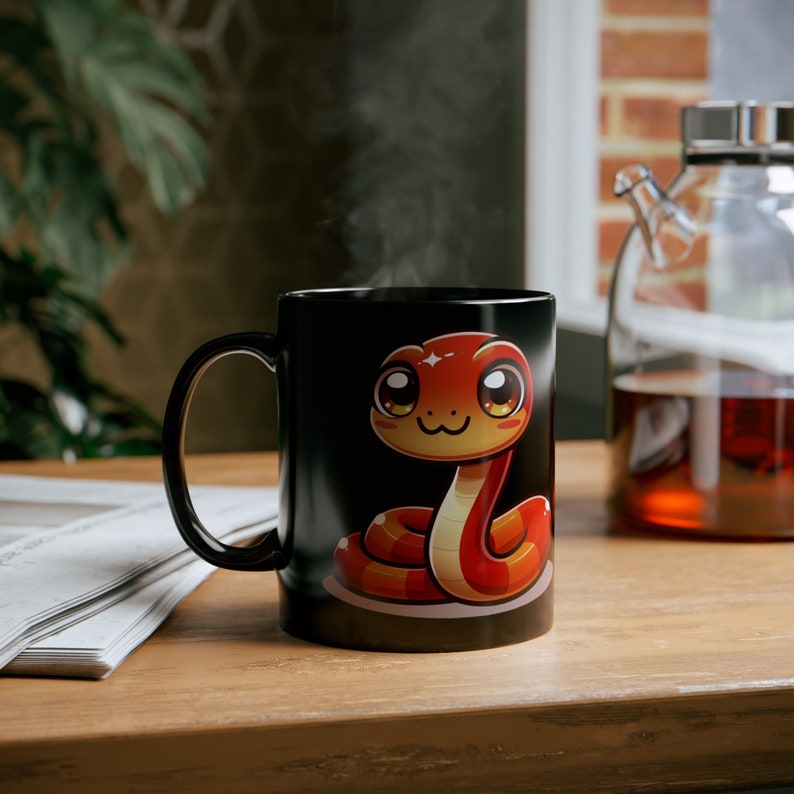 Cute Red Corn Snake Mug Friendly Lovable Serpent Kitchenware Reptile