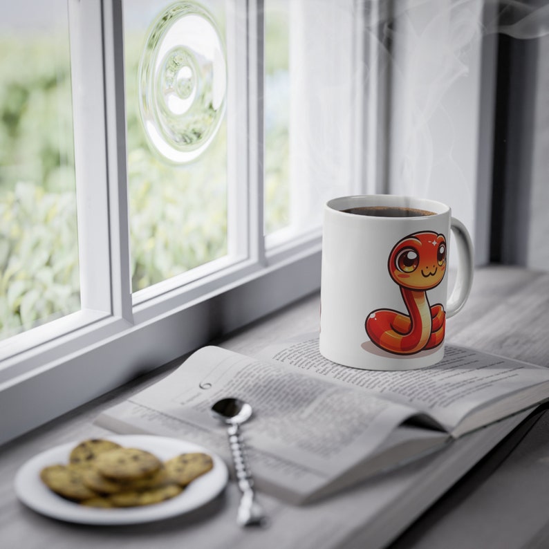Cute Red Corn Snake Mug Friendly Lovable Serpent Kitchenware Reptile