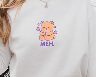 Sudadera Introvertida, Suéter Kawaii MEH, Regalo Sarcástico para Mujer, Suéter Boho Minimalista, Suéter Estético Suave, Color Burst de Casa de Muñecas