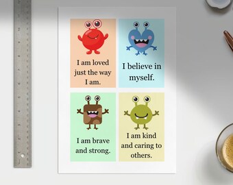 Printable Positive Affirmation Cards for Kids - Etsy